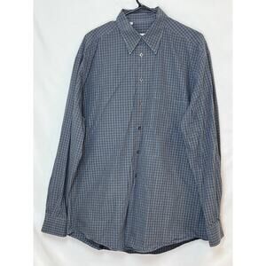 Ermenegildo Zegna Soft Men’s 42/16.5 Black Windowpane Shirt – Luxury Dress Shirt
